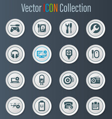 Electronic repair icons set