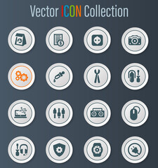 Electronic repair icons set