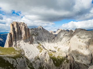 Rotwand and Masare via ferrata in the rose garden in the Dolomites