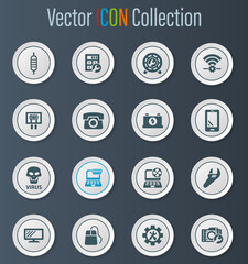 Electronic repair icons set