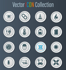 Faculty of biology icons set