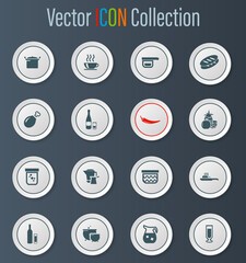 Food and kitchen icons set