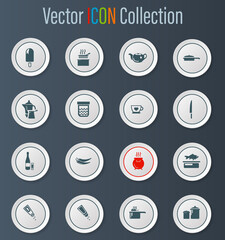 Food and kitchen icons set