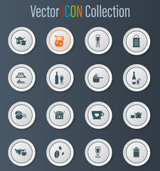 Food and kitchen icons set