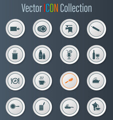 Food and kitchen icons set