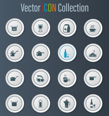 Food and kitchen icons set