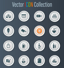 Food and kitchen icons set