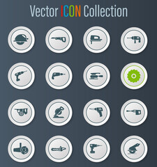 Power tools icons set