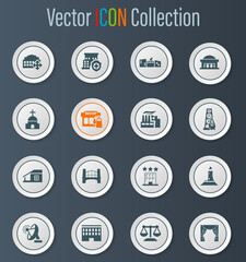 Infrastucture of the city icons set