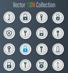 Lock and Key icons set