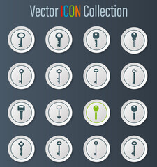 Lock and Key icons set