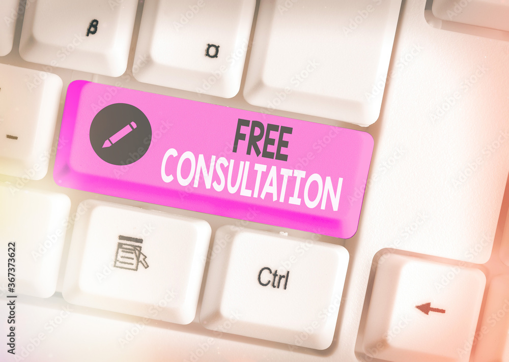 Poster text sign showing free consultation. business photo text a meeting to discuss something or to get ad