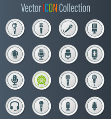 Microphone icons set