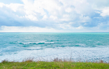 Beautiful landscape of sea and clouds on the horizon