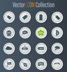 New stiker and label set icons