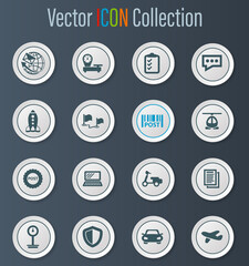 Post service icons set