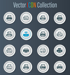 Fototapeta premium Print icons set