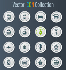 Public transport icons set