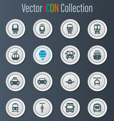 Public transport icons set
