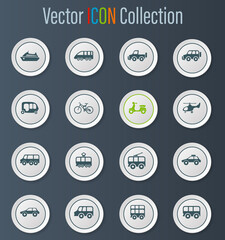 Public transport icons set