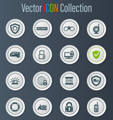 Security and protection icons set
