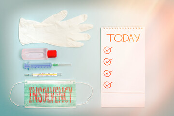 Word writing text Insolvency. Business photo showcasing the state of being insolvent inability to...