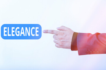 Text sign showing Elegance. Business photo text scientific precision, neatness, and simplicity of...