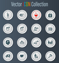 Valentine day icons set