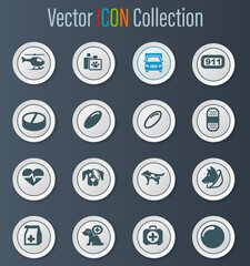 Veterinary clinic icons set