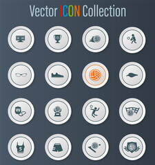 Volleyball icon set
