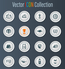 Volleyball icon set