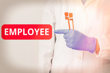 Handwriting text writing Employee. Conceptual photo one employed by another usually for wages or...