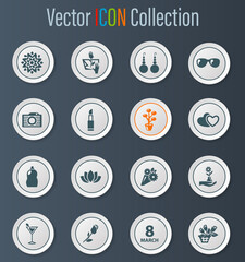 Women's Day icons set