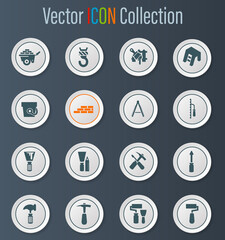 Work tools icons set
