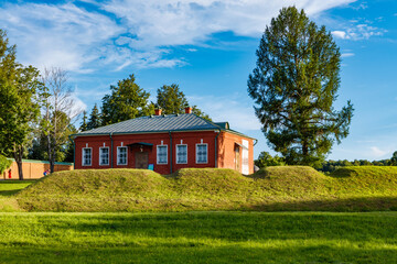 Earthen fortifications, redoubts and flashes at the site of a bloody battle during the war of 1812, on the Borodino field. Property release is not required