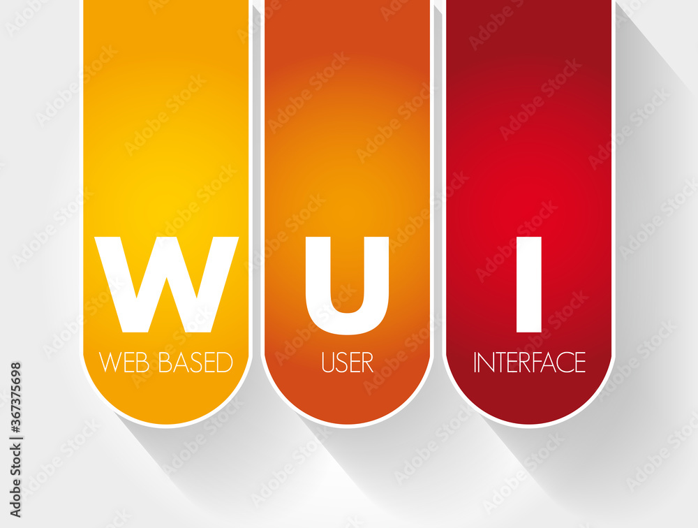 Poster wui - web based user interface acronym, technology concept background
