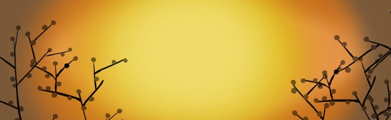 Ombre blended soft color Autumn orange, yellow wide border header design with color blend and design