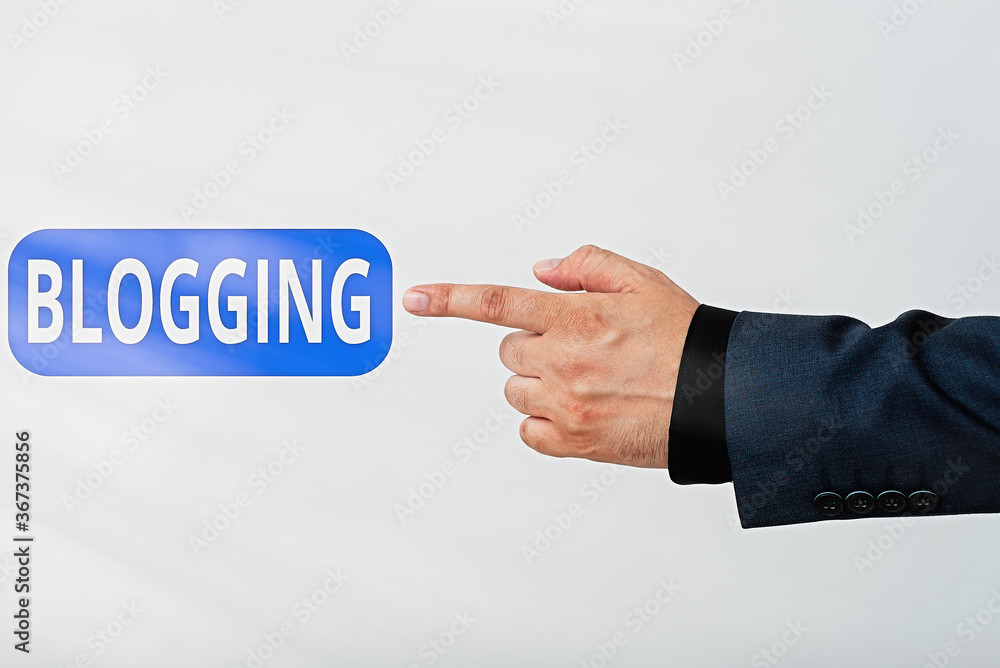 Poster text sign showing blogging. business photo text write something that contains online an individualal