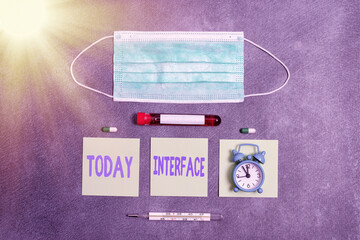 Handwriting text writing Interface. Conceptual photo the means by which interaction or...