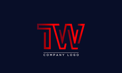 Fototapeta na wymiar Creative letters TW Logo Design Vector Template. Initial Letters TW Logo Design 