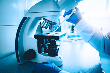 Cytological and morphological examination in the laboratory