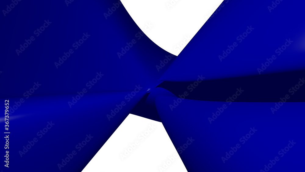 Poster chaotic 3d abstract background of curved geometrical patterns of navy color with lighting and shadow