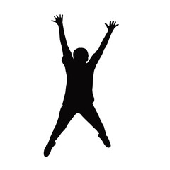 a jumping child body silhouette vector