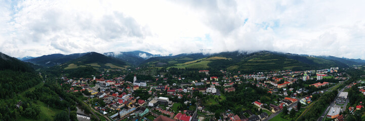 Fototapeta na wymiar Aerial view of the town of Gelnica in Slovakia