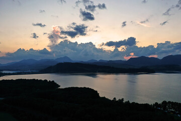 Aerial view of Liptovska Mara reservoir in Slovakia