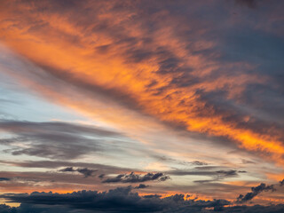 fire sky at sunset background 