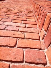 view of an old red brick wall