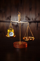 Clock and coins. Time is Money Concept.