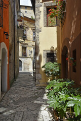 Fototapeta na wymiar An alley in Isola del Liri, a town in the province of Frosinone, Italy.