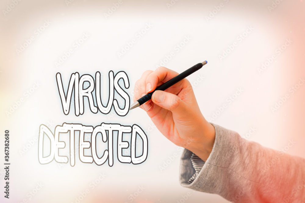 Poster text sign showing virus detected. business photo text a computer program used to prevent and remove 